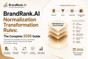BrandRank.AI Normalization Transformation Rules: Complete 2026 guide to data cleaning, standardization, transformation, and AI-driven brand rankings.