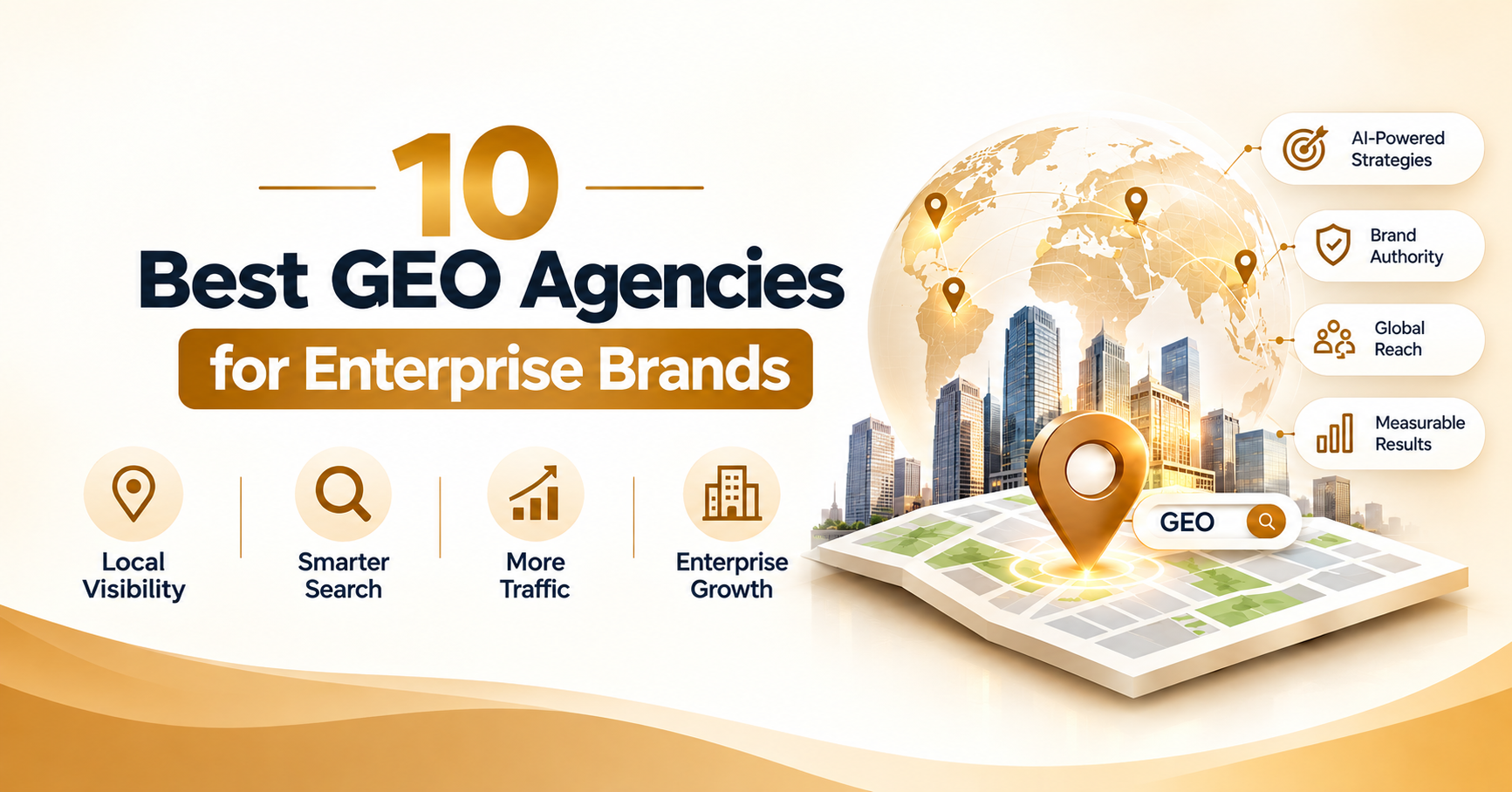 10 Best GEO Agencies for Enterprise Brands featuring AI-powered geographic search, global reach, and enterprise growth strategies.