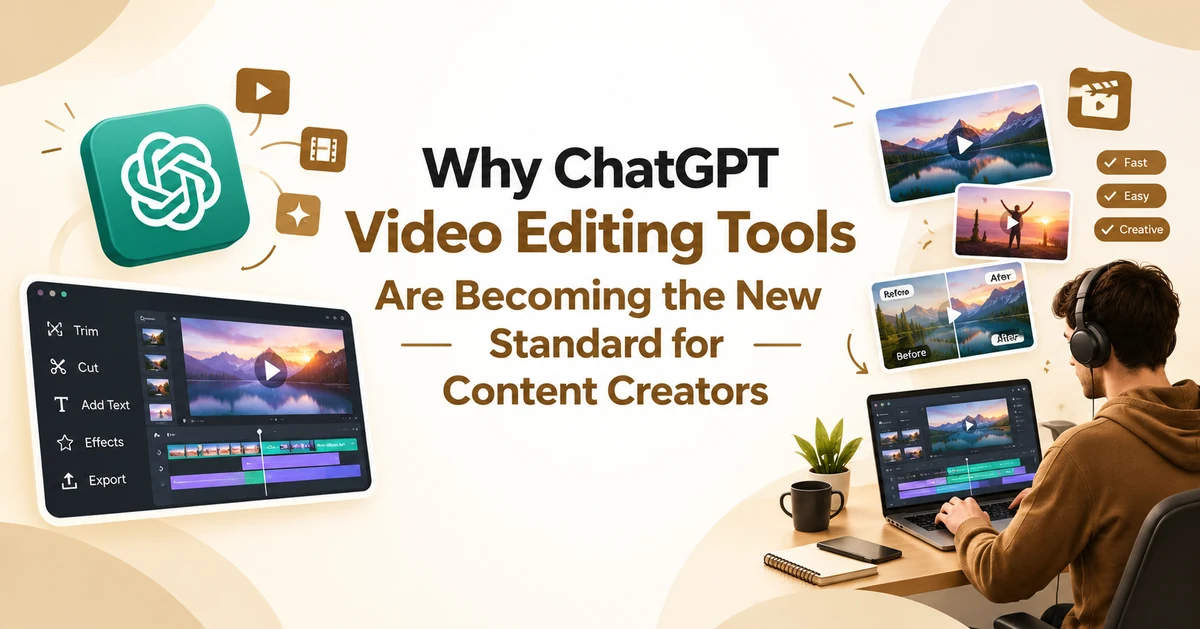 ChatGPT Video Editing Tools helping content creators edit, enhance, and produce videos with AI