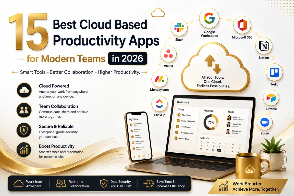 15 best cloud based productivity apps for modern teams in 2026, featuring cloud productivity tools, collaboration apps, project management, and workplace productivity.