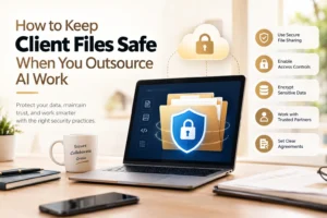 How to keep client files safe when outsourcing AI work using secure file sharing and data encryption