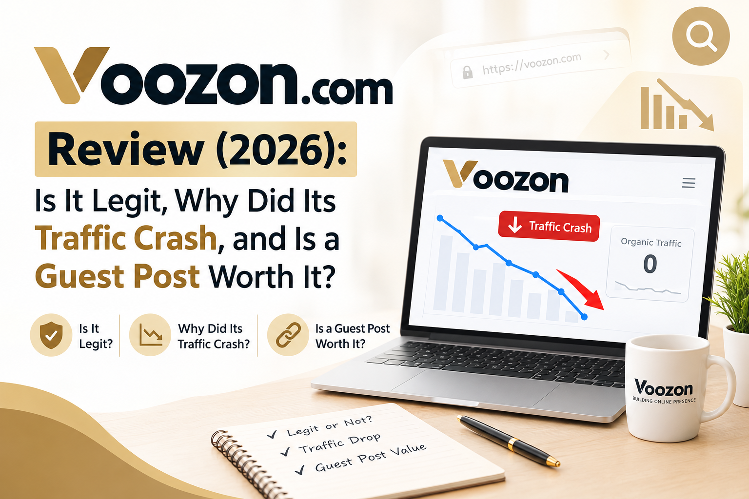 Voozon.com Review (2026) Is It Legit, Why Did Its Traffic Crash, and Is a Guest Post Worth It Voozon.com Review 2026 exploring website legitimacy, traffic decline, and guest post value.