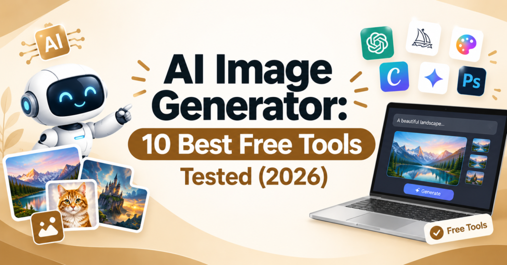 AI Image Generator: 10 best free AI image generation tools tested in 2026, featuring AI artwork examples and a text-to-image interface.