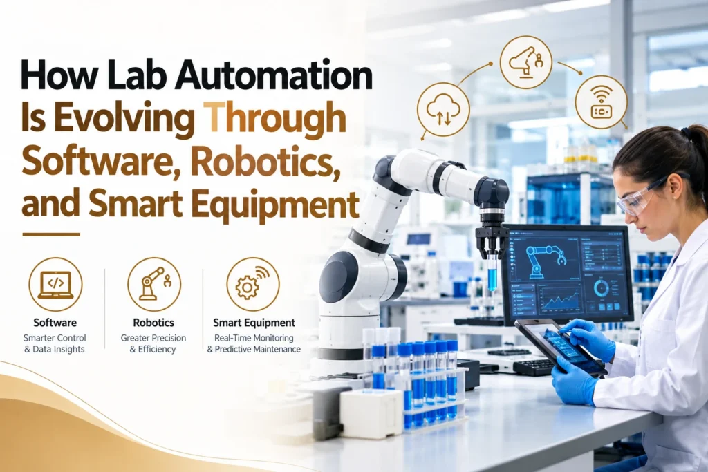Lab automation using software, robotics, and smart laboratory equipment